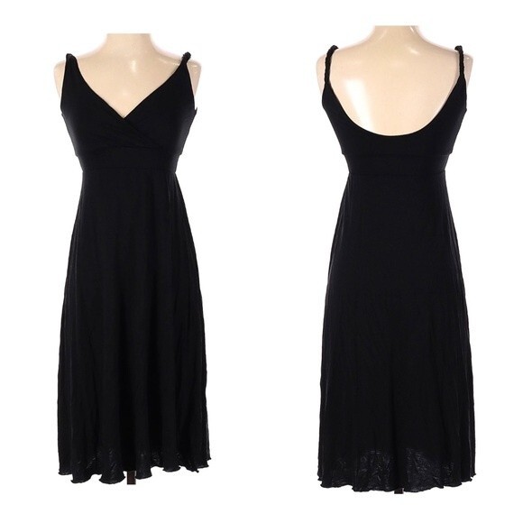 GAP Dresses & Skirts - Gap black twist strap scoop back midi dress size small